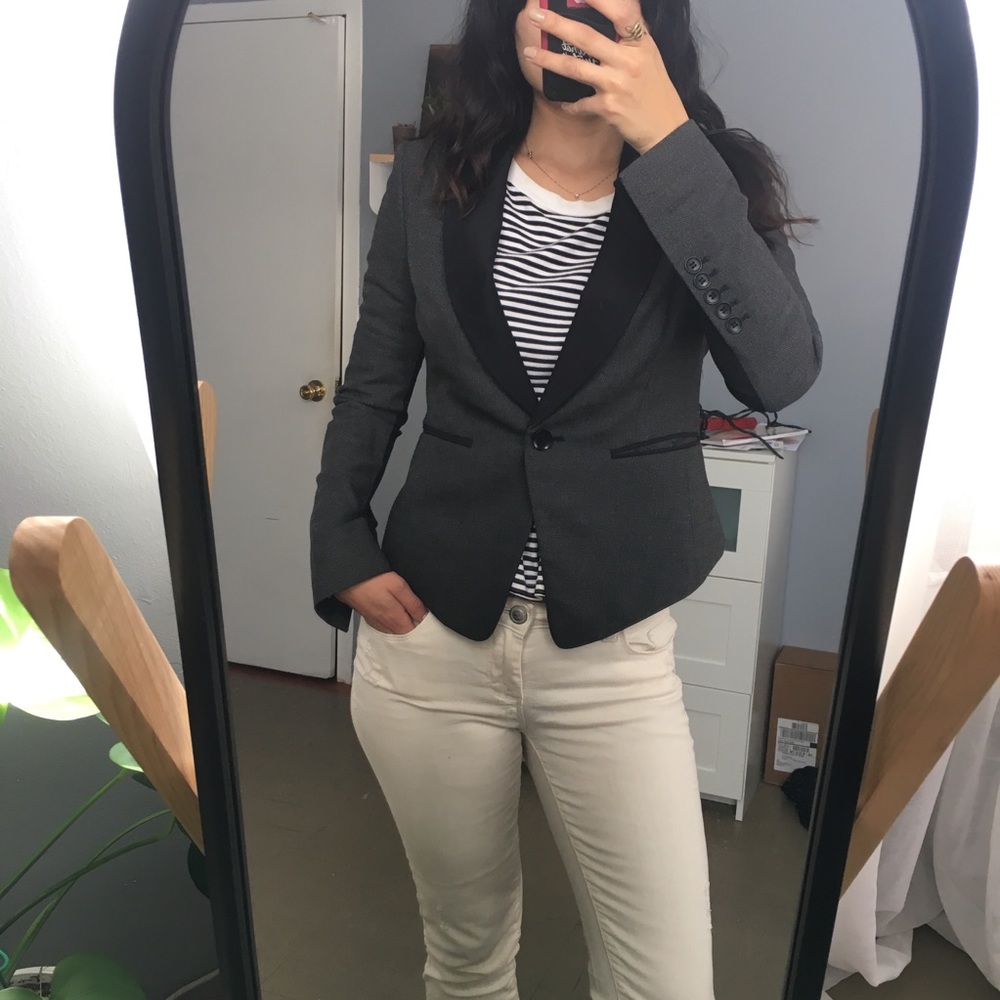 BCBGMaxazria Black Grey Blazer.